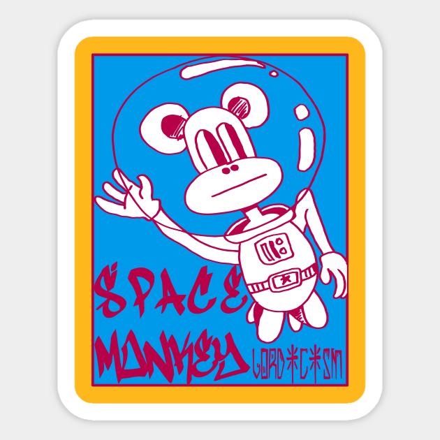 Space monkey Sticker by Lord Art